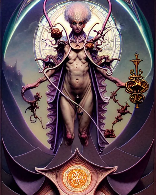 Image similar to the popess tarot card, fantasy character portrait made of fractals, ultra realistic, wide angle, intricate details, the fifth element artifacts, highly detailed by peter mohrbacher, hajime sorayama, wayne barlowe, boris vallejo, aaron horkey, gaston bussiere, craig mullins