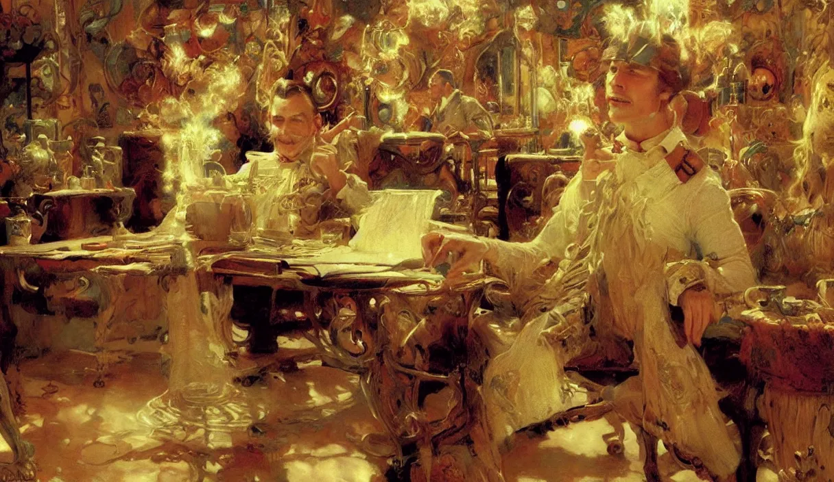 Image similar to ! dream a 7 0 s prisunic catalog with the indoor office of severance series ( 2 0 2 2 ), painting by gaston bussiere, craig mullins, j. c. leyendecker, in color