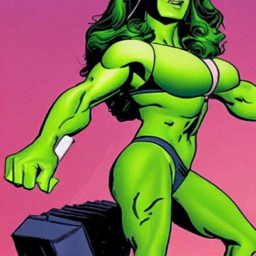 Prompt: promotional photo of robert de niro playing she-hulk in she-hulk (2022),