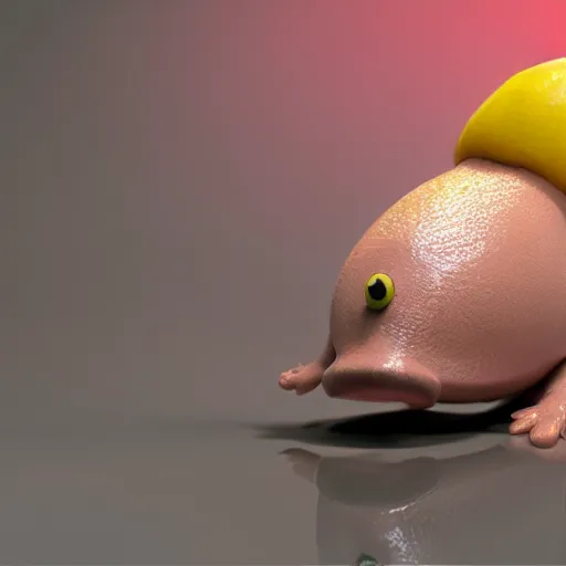 Image similar to a slimy donald trump slug, claymation, octane render, unreal engine