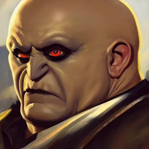 Image similar to greg manchess portrait painting of armored uncle fester from addams family as overwatch character, medium shot, asymmetrical, profile picture, organic painting, sunny day, matte painting, bold shapes, hard edges, street art, trending on artstation, by huang guangjian and gil elvgren and brom