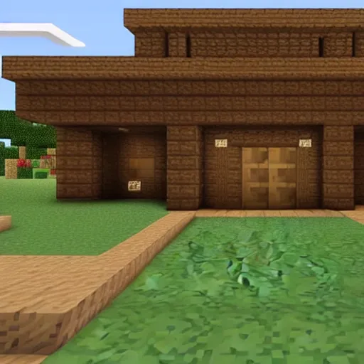 Prompt: minecraft stables, modern, artistic