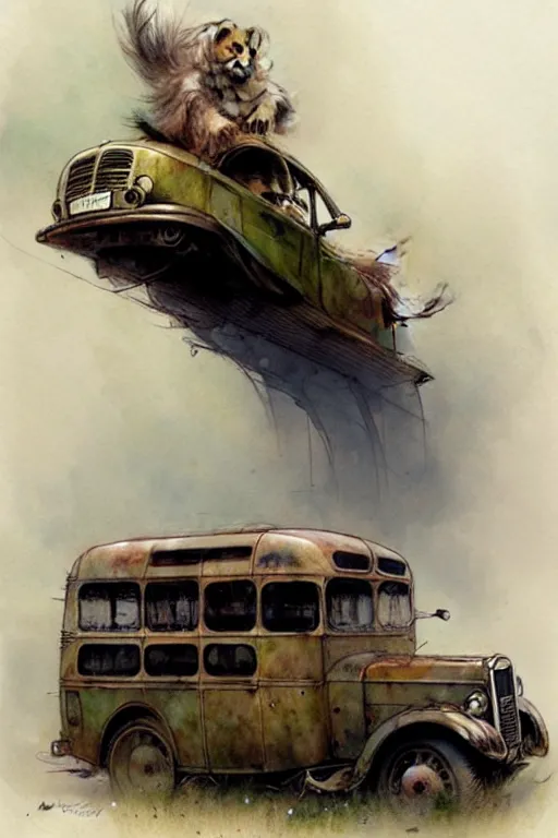 Image similar to ( ( ( ( ( bus, vehicle. muted colors. ) ) ) ) ) by jean - baptiste monge!!!!!!!!!!!!!!!!!!!!!!!!!!!