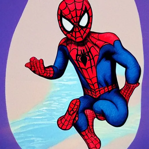 Prompt: Spiderman in swimsuit