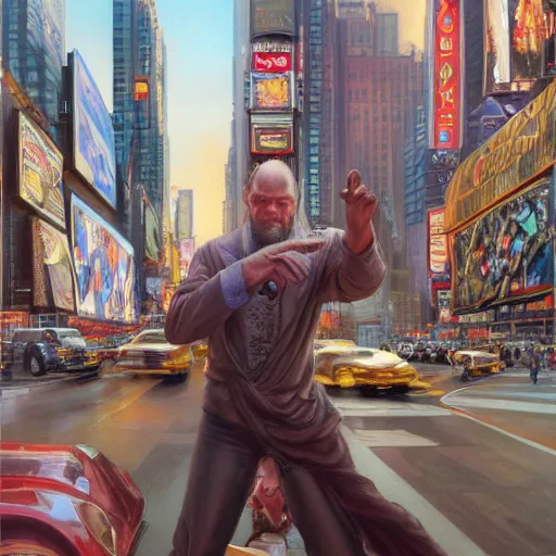 Image similar to epic portrait of time square, detailed, digital painting, artstation, concept art, donato giancola, joseph christian leyendecker, wlop, boris vallejo, breathtaking, high details, extremely detailed, establishing shot, artistic, hyper realistic, octane render