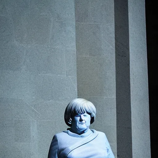 Image similar to greek marble stature of angela merkel, high defenition photo, cinematic lighting