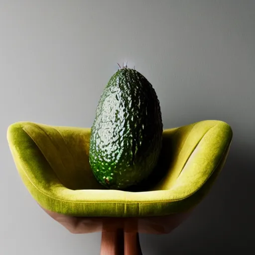 Image similar to an avocado as an arm chair