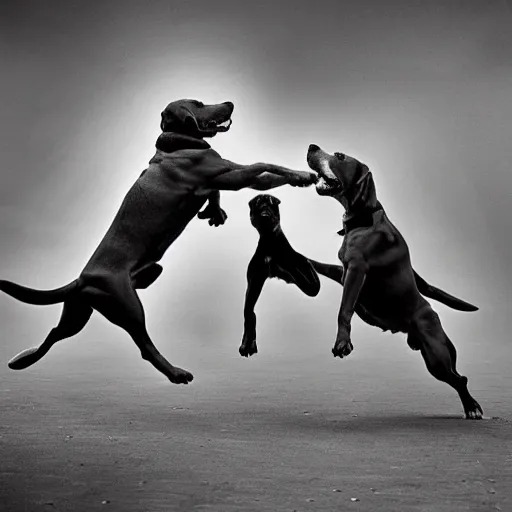 Prompt: vicious dogs fighting, black and white, highly detailed, communist, space, futuristic, hyper real