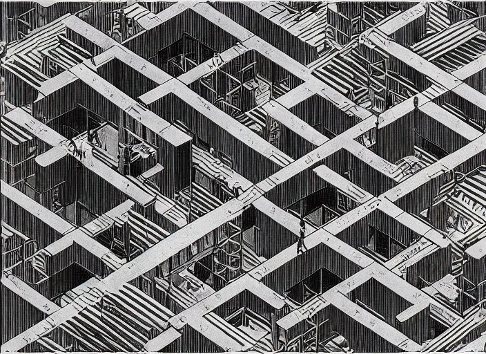 Prompt: a louis kahn building axonometric llustration by madelon vriesendorp