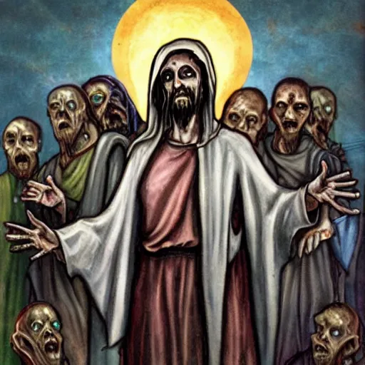 Prompt: zombie jesus,