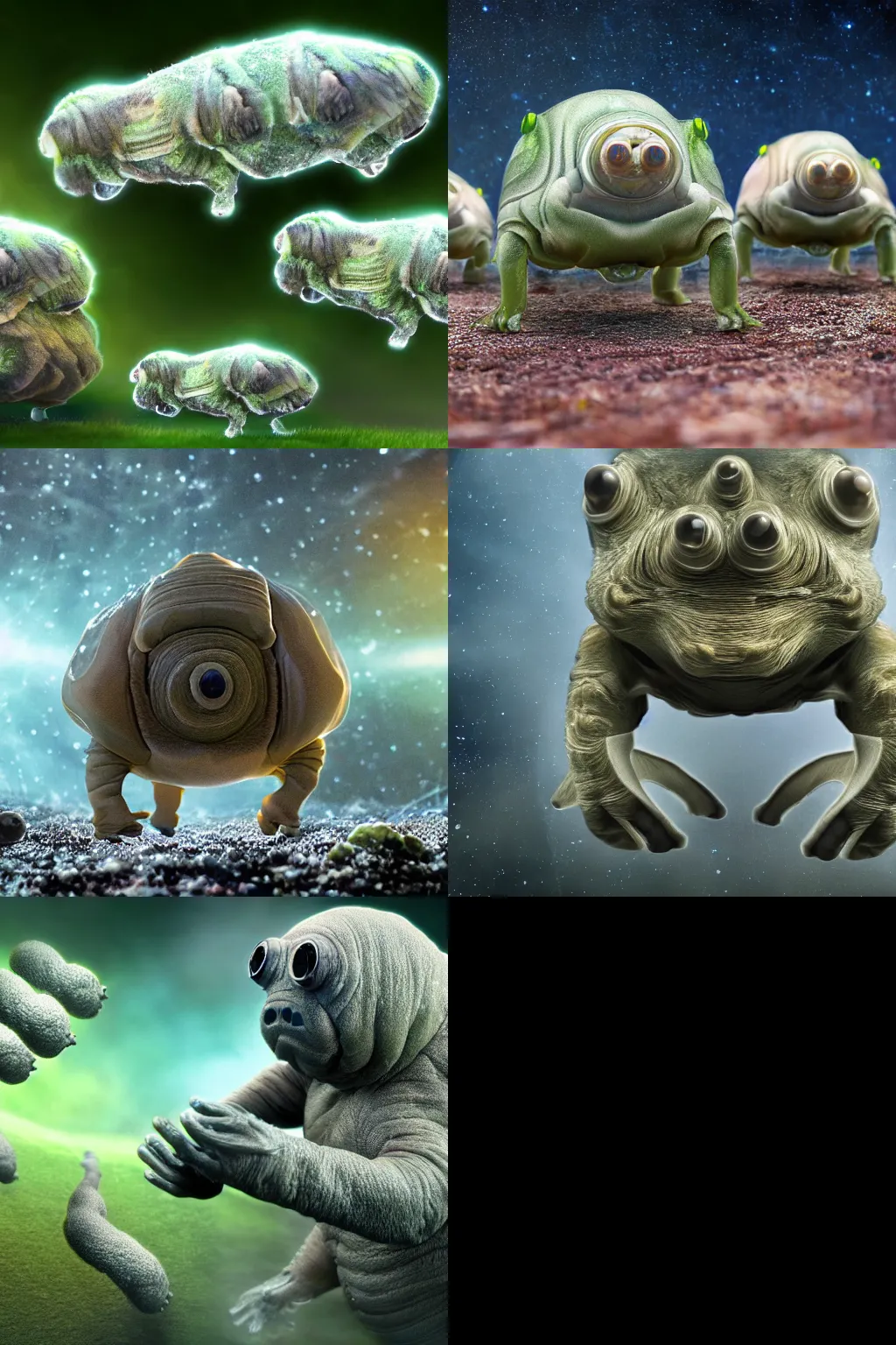 Prompt: ultra realistic photo of a tardigrade invasion, ultraHD, award winning