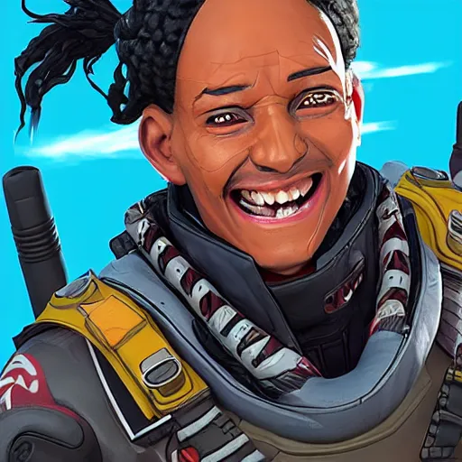 Prompt: portrait of the apex legends character Lifeline smiling, in the style of valorant and Moby Francke