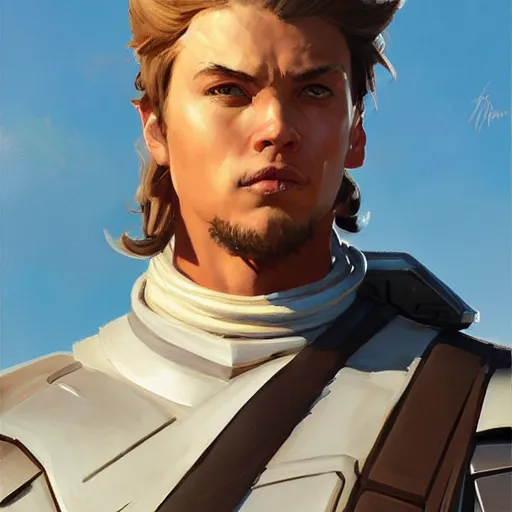 Image similar to greg manchess portrait painting of armored anakin skywalker as overwatch character, medium shot, asymmetrical, profile picture, organic painting, sunny day, matte painting, bold shapes, hard edges, street art, trending on artstation, by huang guangjian and gil elvgren and sachin teng