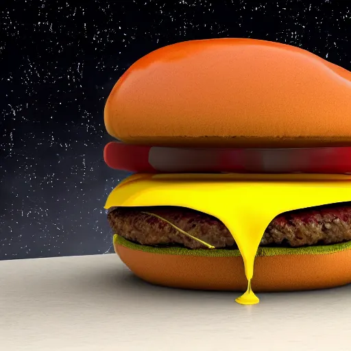 Image similar to cheeseburger is the center of universe, astronomical, vray, award winning