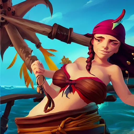 Image similar to jack the pirate mermaid on sea of thieves game avatar hero, behance hd by jesper ejsing, by rhads, makoto shinkai and lois van baarle, ilya kuvshinov, rossdraws global illumination