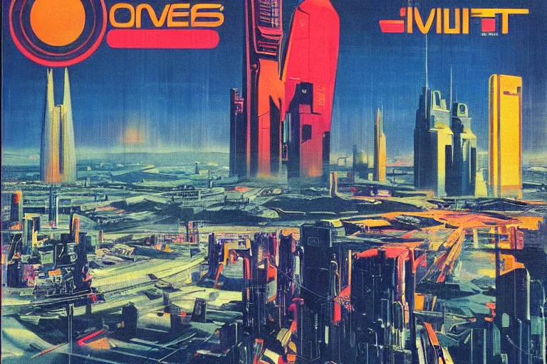 Image similar to 1979 OMNI Magazine Cover of Inverness. in cyberpunk style by Vincent Di Fate