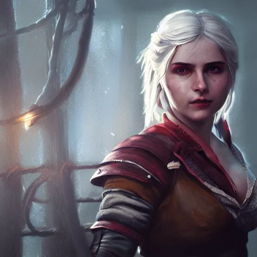 Prompt: ciri from the witcher 3 video game, huggy wuggy from poppy playtime video game, fullbody, ultra high detailed, glowing lights, oil painting, greg rutkowski, charlie bowater, beeple, unreal 5, daz, hyperrealistic, octane render, rpg portrait, dynamic lighting, fantasy art, beautiful face
