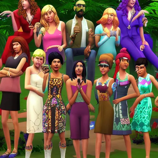 Prompt: the sims 4 : occult & satanism stuff pack, video game cover art