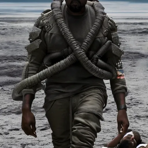 Image similar to kanye west in death stranding
