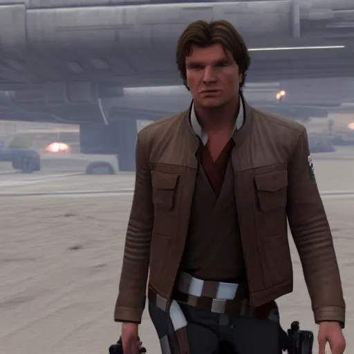 Image similar to Film still of Han Solo, from Grand Theft Auto V (2013 video game)