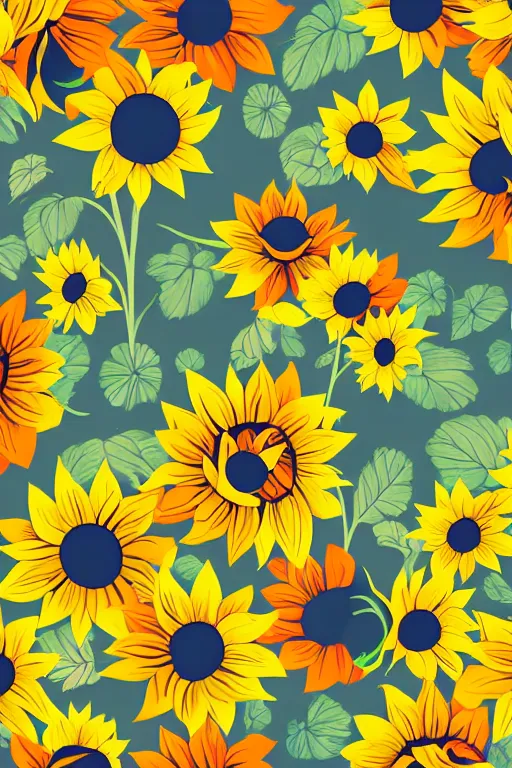 Prompt: minimalist boho style art of a colorful sunflower, illustration, vector art