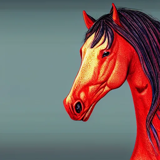 Prompt: digital horse, retrowave palette, highly detailed, anatomically correct equine, synth feel, smooth face, tidy flowing mane, ear fur, no reins, super realism, 4 k digital art