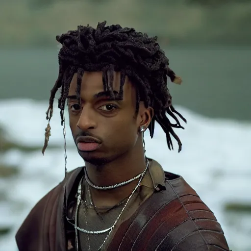 Image similar to playboi carti in vikings 4 k the detailed super realistic