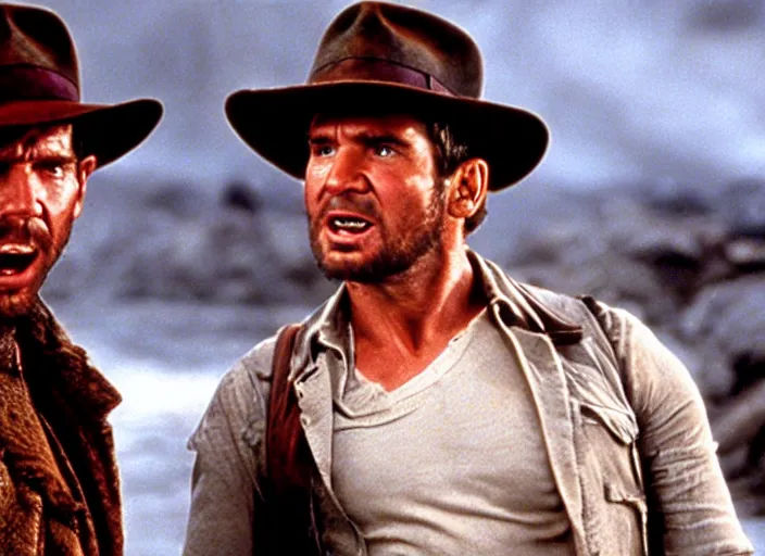 Prompt: film still of Indiana Jones in Titanic 1997