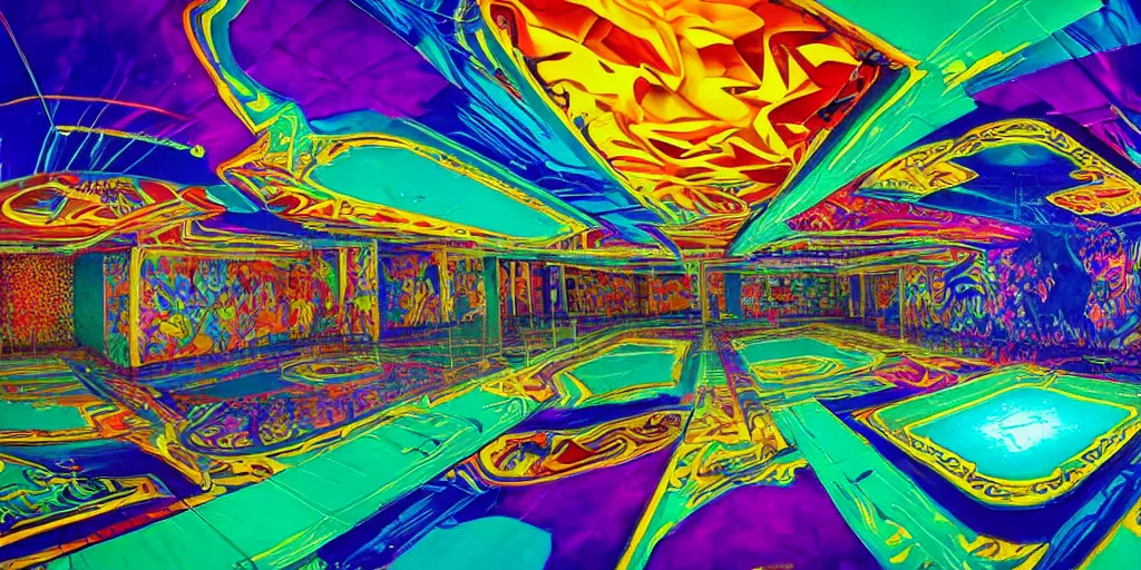 Image similar to backflip into a pool caustics lighting impressive colorful masterpiece graffiti hyper perspective textured detailed intricate