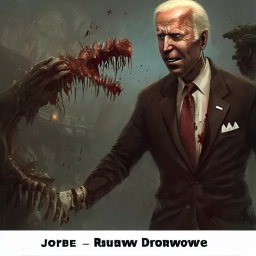 Image similar to zombie joe biden geog darrow greg rutkowski