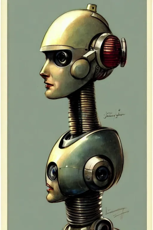 Image similar to ( ( ( ( ( 1 9 5 0 s retro future robot android head. muted colors. ) ) ) ) ) by jean - baptiste monge!!!!!!!!!!!!!!!!!!!!!!!!!!!!!!