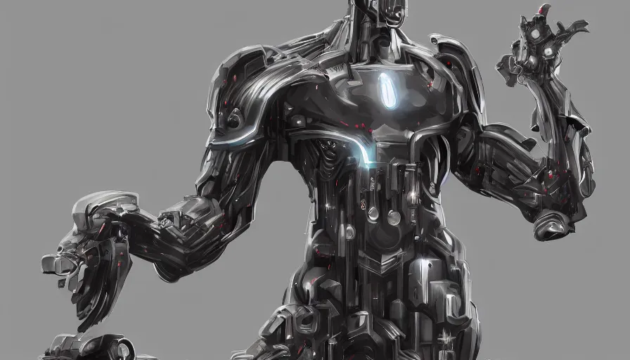 Prompt: environment concept art of statue of ultron by jama jurabaev, very long shot, trending on artstation, high quality, brush stroke, for aaa game