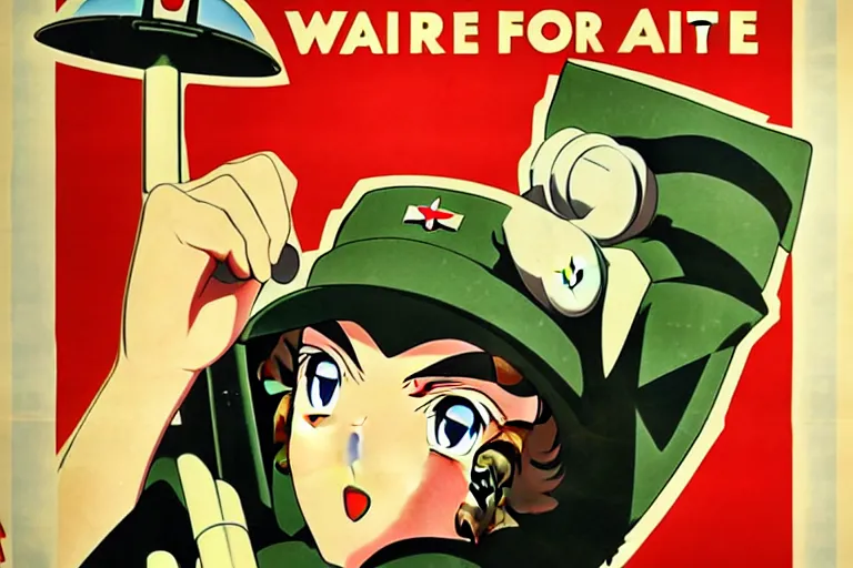 Image similar to 1940s, war, anime, poster, subaru