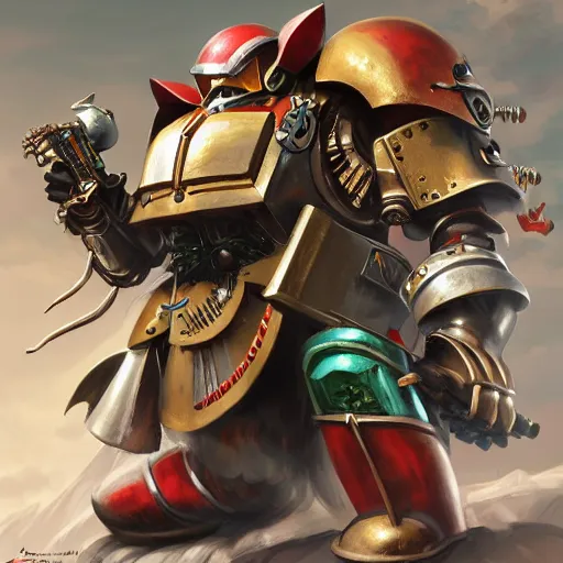 Image similar to doctor ivo robotnik as warhammer 4 0 k character, highly detailed, digital painting, artstation, sharp focus, illustration, art by tan zi and ayanamikodon and alphonse mucha and wlop