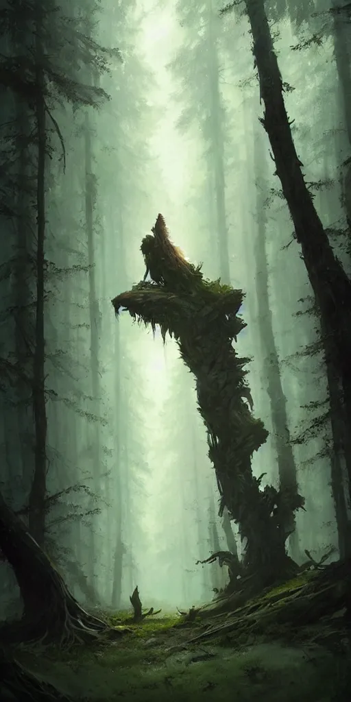 Image similar to Spirit of forest, by Greg Rutkowski