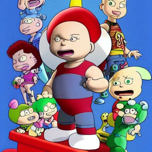 Prompt: Michael Chiklis as Live Action Tommy Pickles on Rugrats Movie Poster