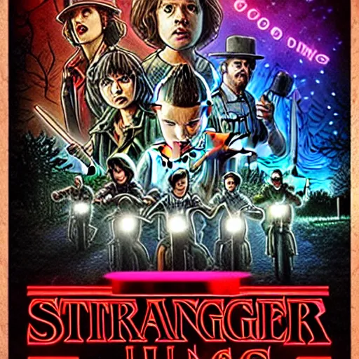 prompthunt: Stranger Things Season 5 Poster, high resolution, hyper  detailed, intricate, photorealistic, all cast members, netfilx !n-9