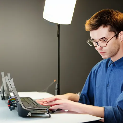 Prompt: stock photo of a person learning to program, confused, studio lighting, award winning, sony A79