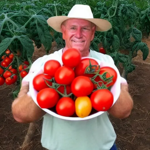 Image similar to proud farmer holding the world's largest tomato