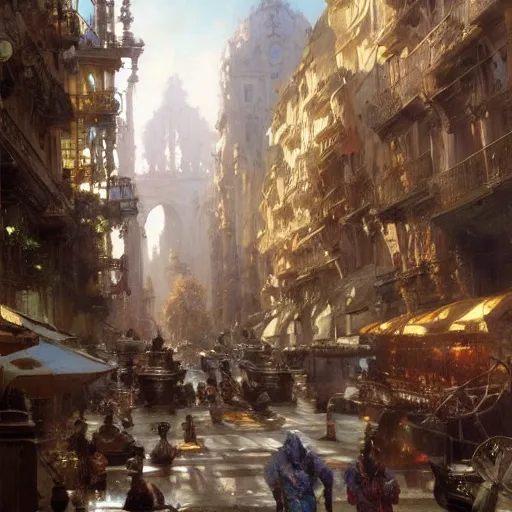 Image similar to detailed cinematic wide shot of milano, ultra realistic, spring light, painting by gaston bussiere, craig mullins, j. c. leyendecker