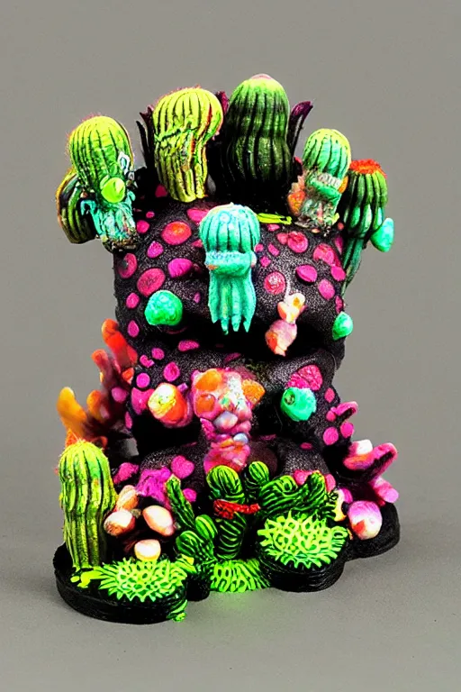 Prompt: creature sushi roots cactus elemental flush of force nature micro world fluo light deepdream