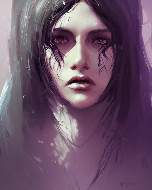 Image similar to portrait of ranni the witch, concept art, brush stroke style, artstation, trending, highly detailed, smooth, focus, art by cedric peyravernay