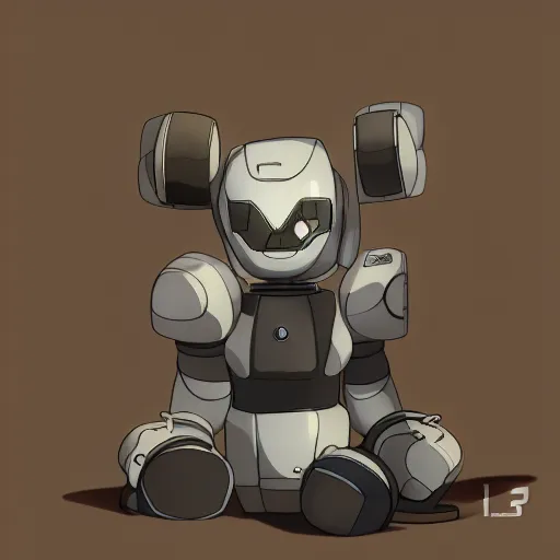 Image similar to a drawing of a robot with a teddy bear sitting on top of it, concept art by Kanbun Master, pixiv, furry art, concept art, toonami, sketchfab