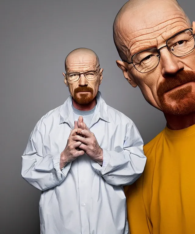 Image similar to a photo of walter white in a colorful environment