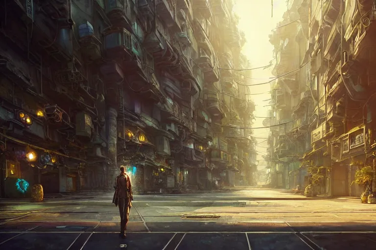 Prompt: A very detailed flower on the street of a very highly detailed solarpunk city art by Greg Rutkowski, neofuturistic highly detailed, digital concept art, Dimensional cyan gold natural light, sharp focus, Golden Ratio illustration, realistic concept art by Stephen Hickman and James Gurney and Hiromasa Ogura Ghost in the Shell rendered in Octane Render