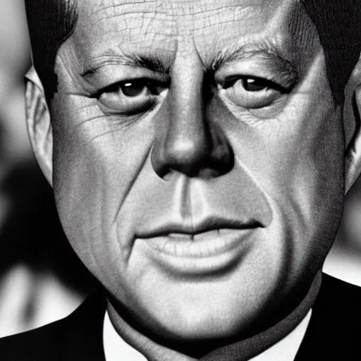 Image similar to jfk close up of face, accurate features