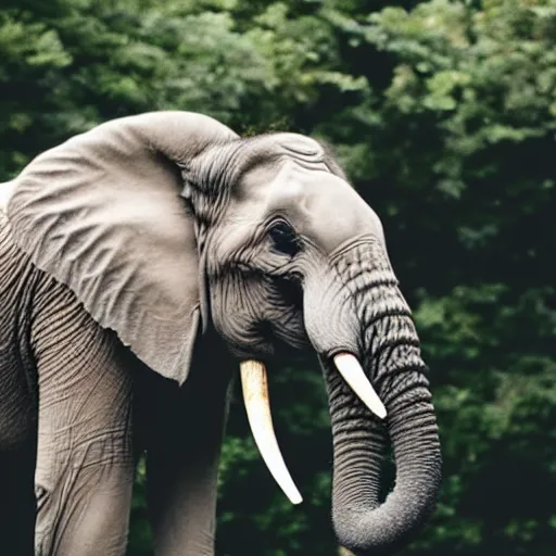 Image similar to a high quality photo of elephant with chicken head