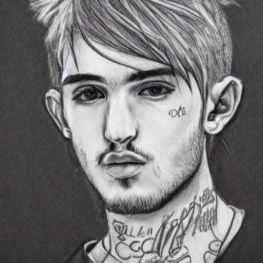 Prompt: professional graphite sketch of lil peep