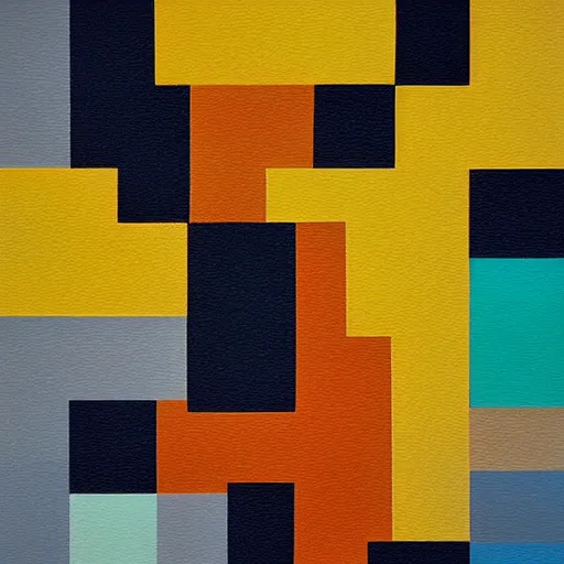 Image similar to masterpiece abstract intricate painting of layers of rocky material. highly geometric slanting down. isometric view. beautiful use of light and shadow to create a sense of depth and movement. using energetic brushwork and a limited color palette, providing a distinctive look and expressive quality in a mathematical composition