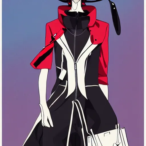 Prompt: balenciaga vetements character illustration. style gainax anime evangelion flcl official art poster